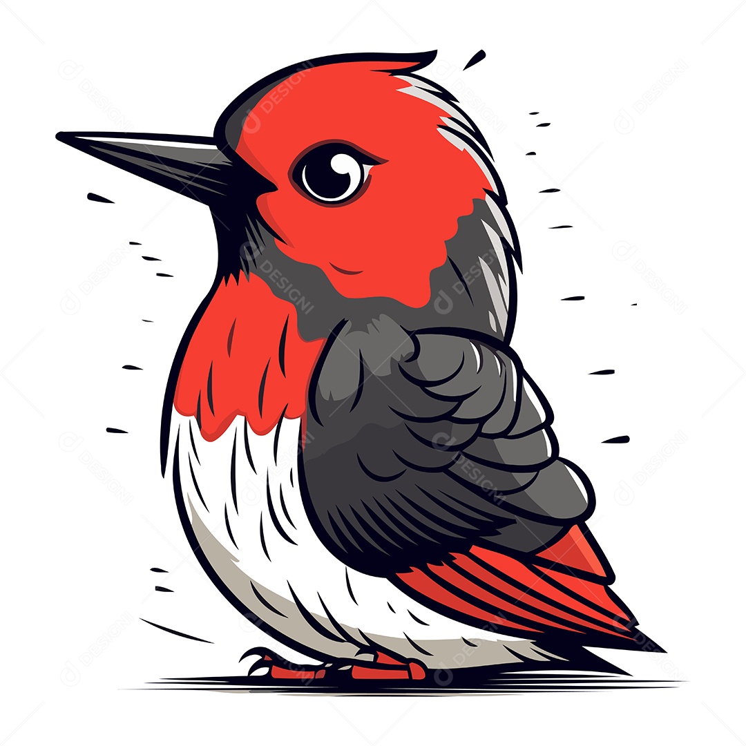 Pica Pau de Desenho Animado Ilustração Vetor EPS