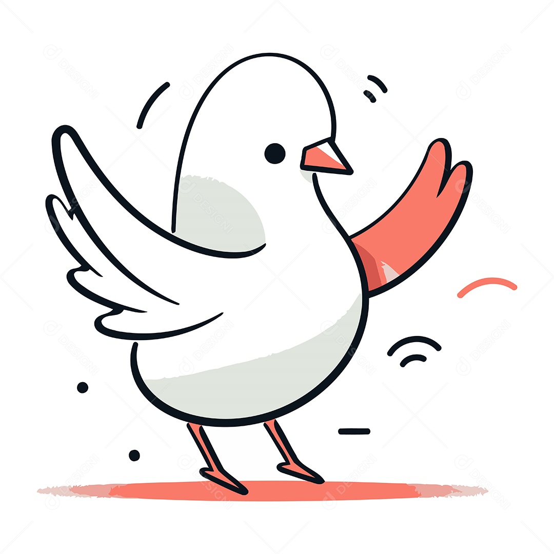 Pombo de Desenho Animado Ilustração Vetor EPS