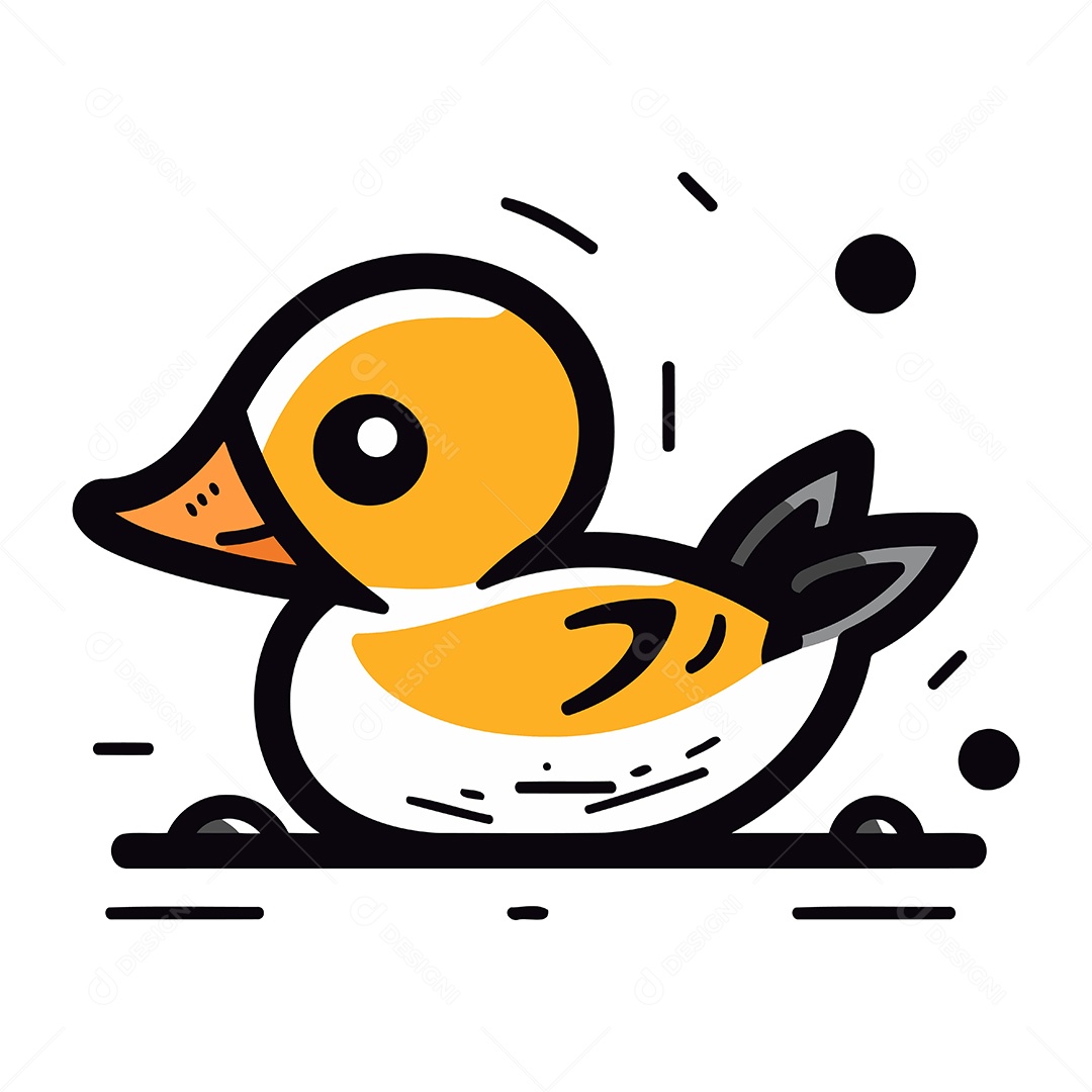 Pato de Desenho Animado Ilustração Vetor EPS