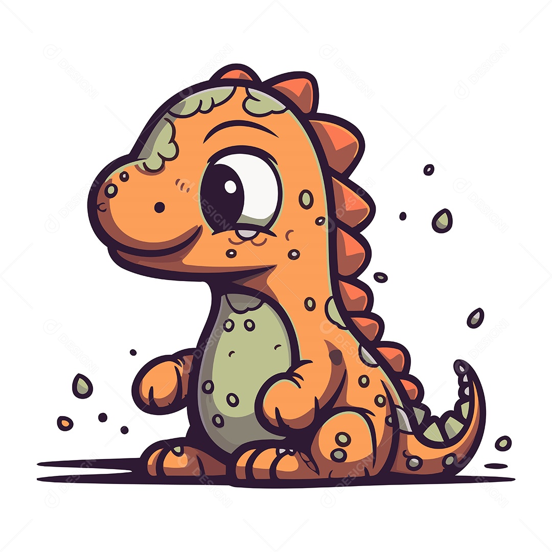 Dinossauro de Desenho Animado Ilustração Vetor EPS