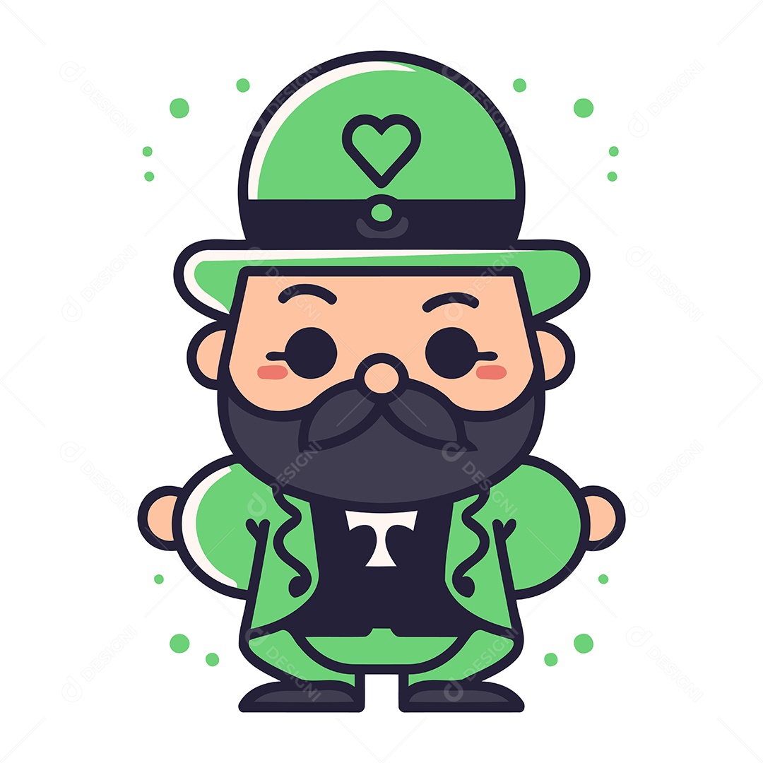 Duende Fofo de Desenho Animado Ilustração Vetor EPS