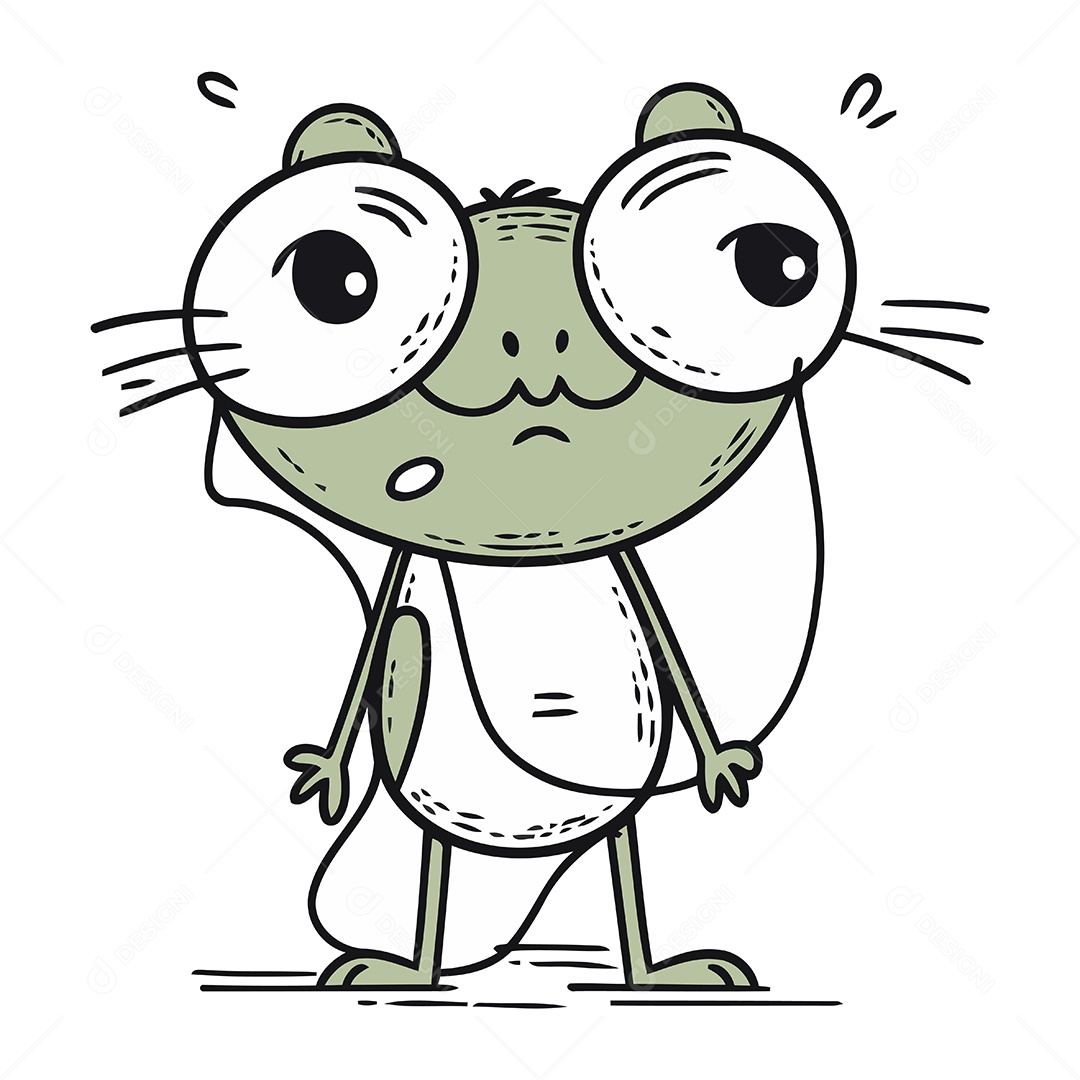 Sapo Engraçado de Desenho Animado Ilustração Vetor EPS