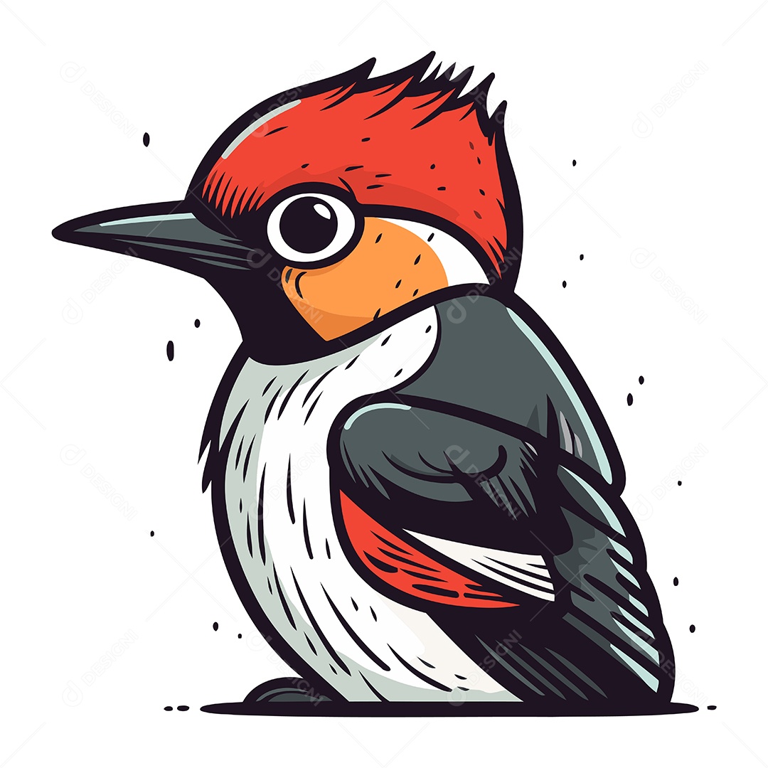 Pica Pau de Desenho Animado Ilustração Vetor EPS
