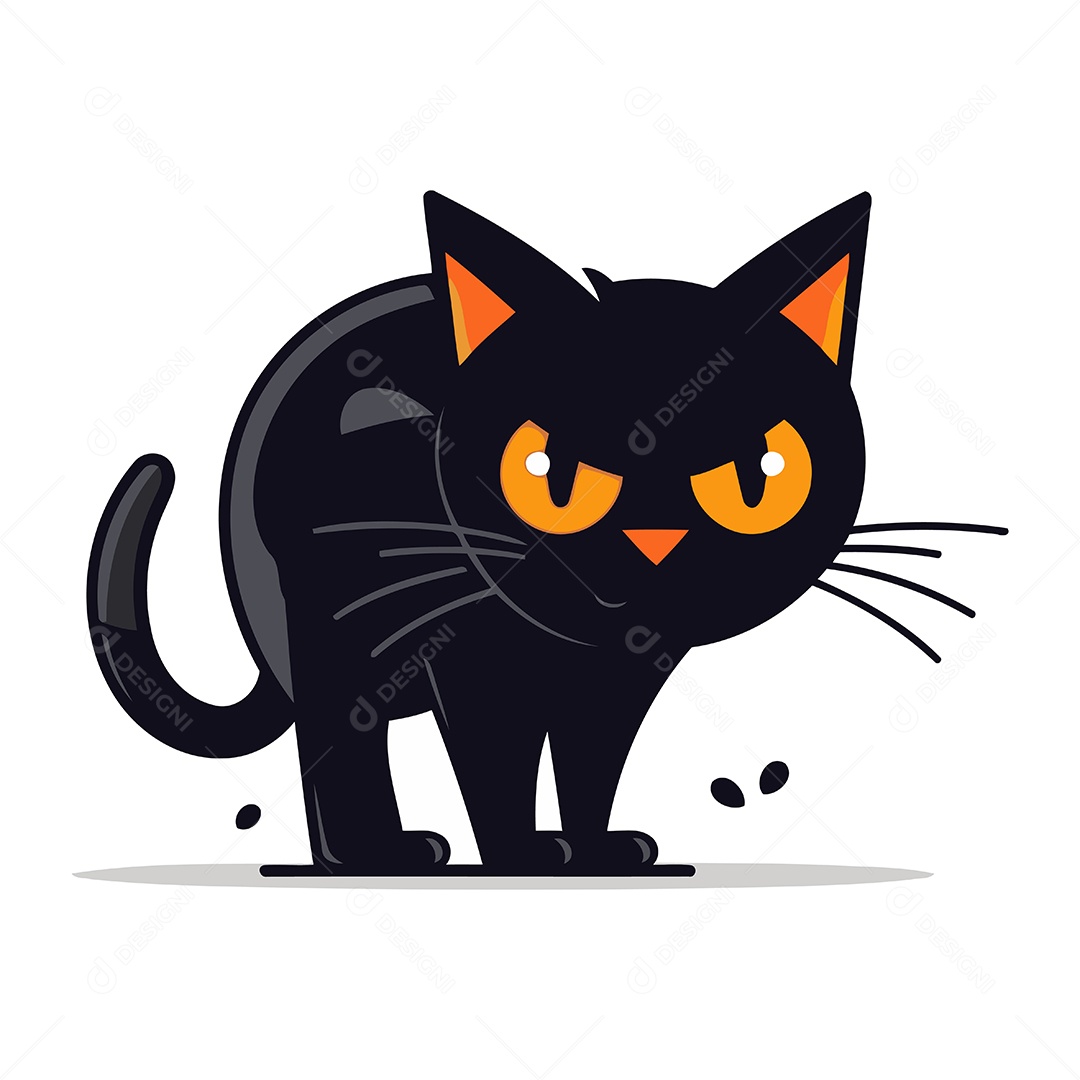Gato de Desenho Animado Ilustração Vetor EPS