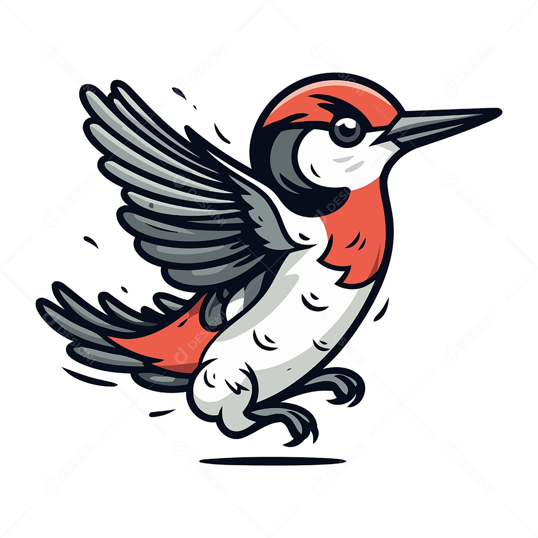 Pica Pau de Desenho Animado Ilustração Vetor EPS