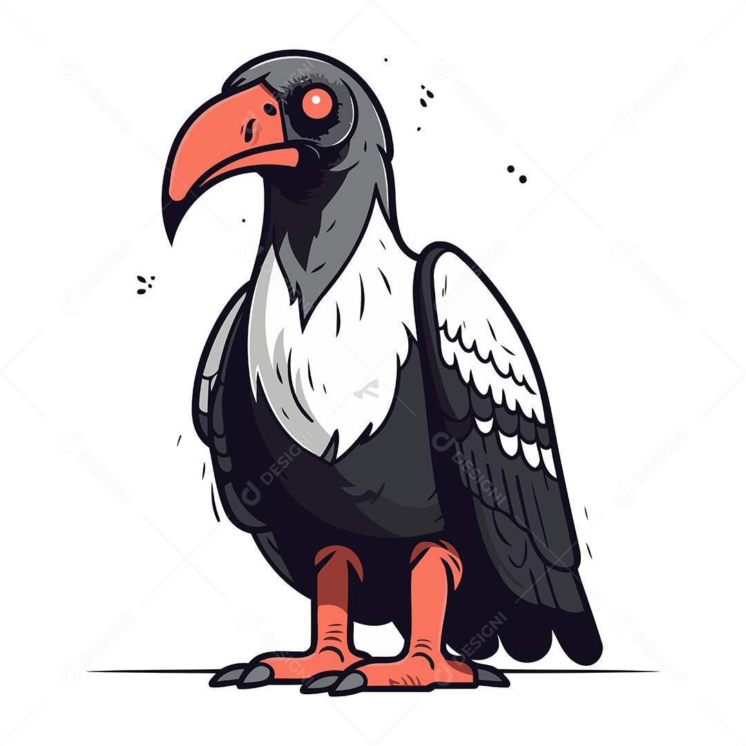 Abutre de Desenho Animado Ilustração Vetor EPS