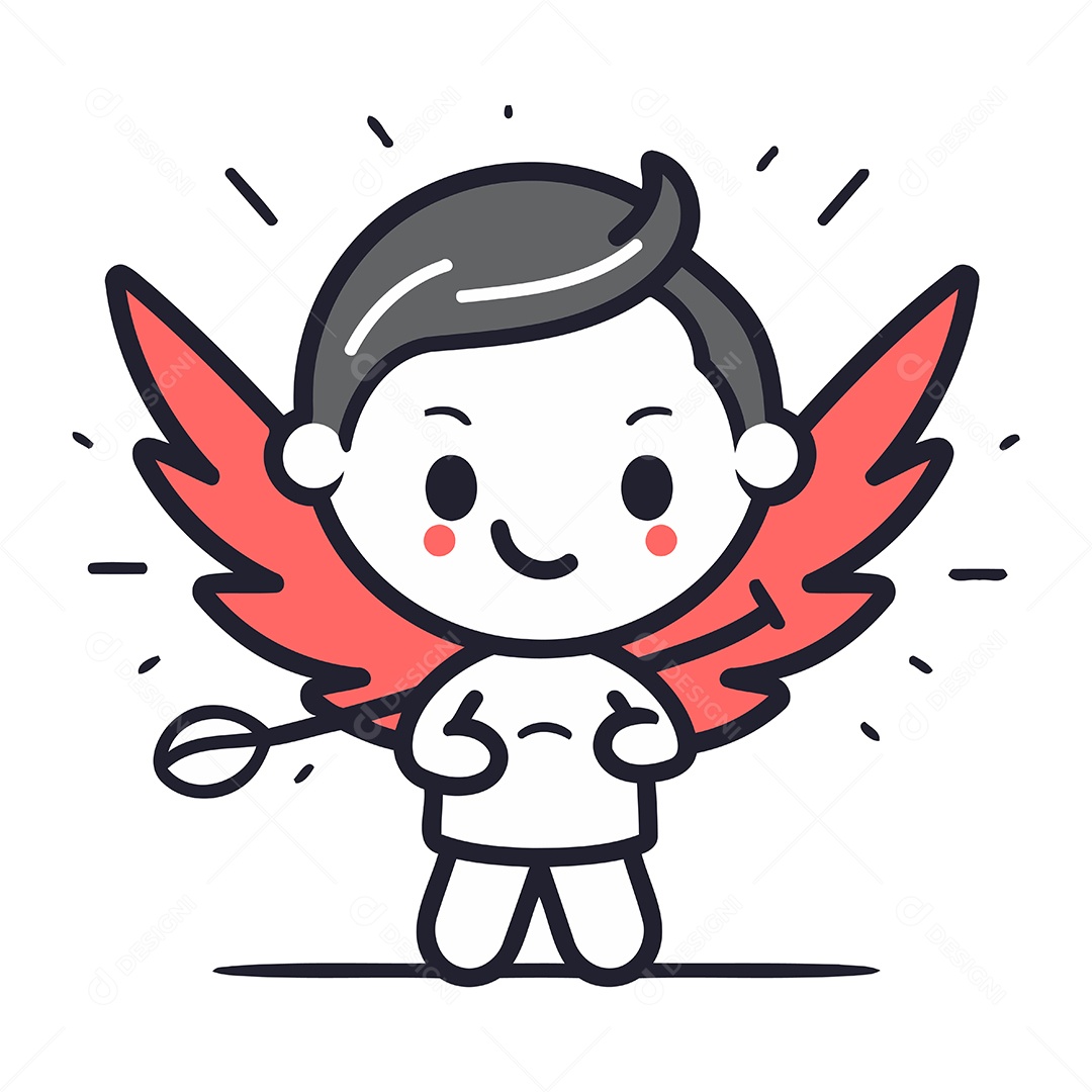 Cupido de Desenho Animado Ilustração Vetor EPS