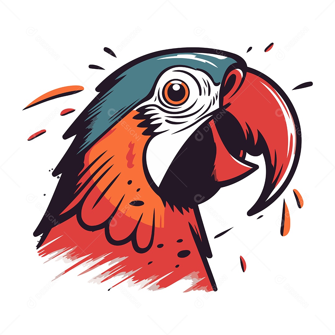 Arara de Desenho Animado Ilustração Vetor EPS