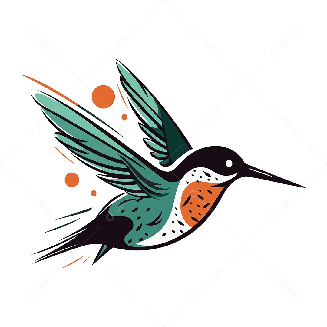 Beija Flor de Desenho Animado Ilustração Vetor EPS