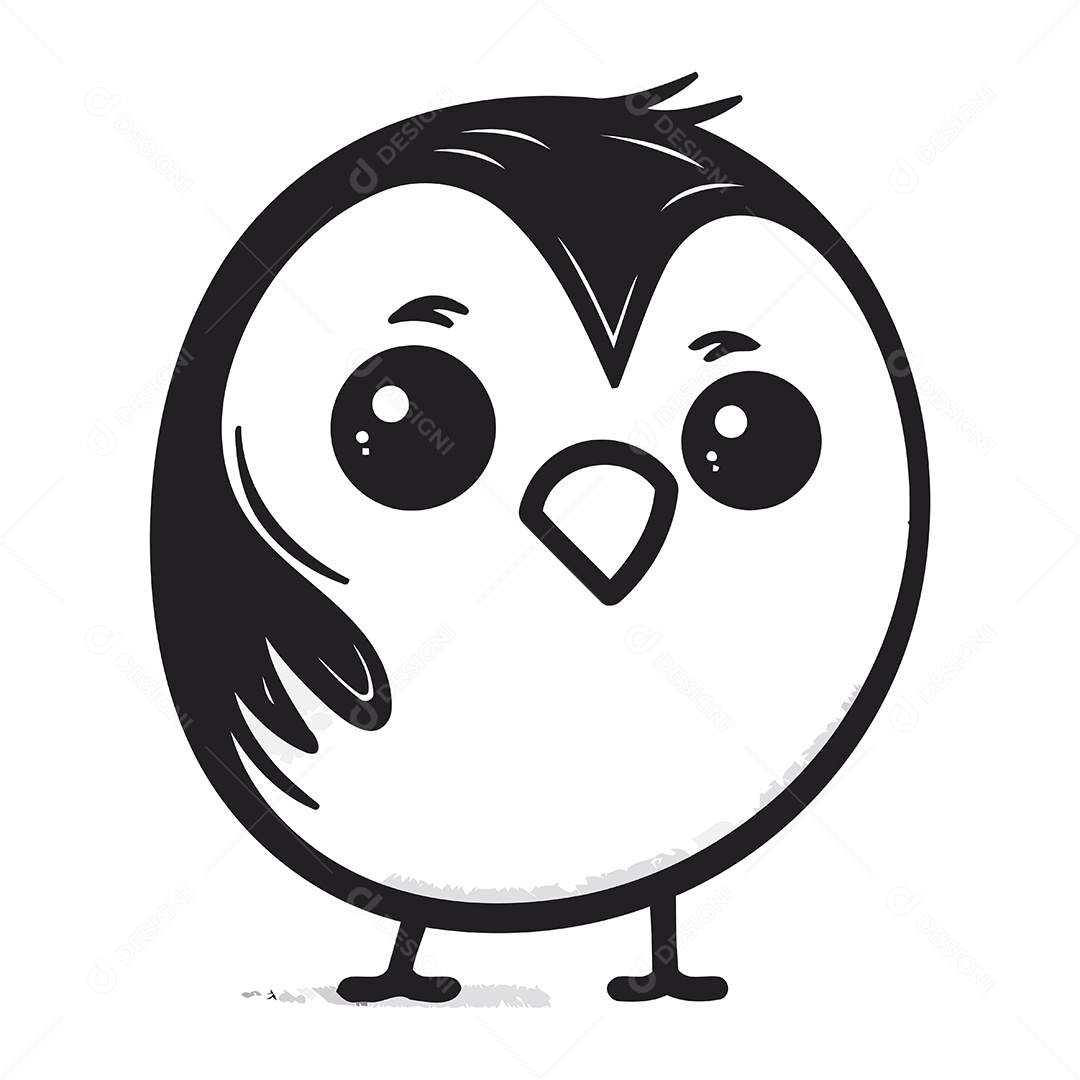 Pinguim de Desenho Animado Ilustração Vetor EPS