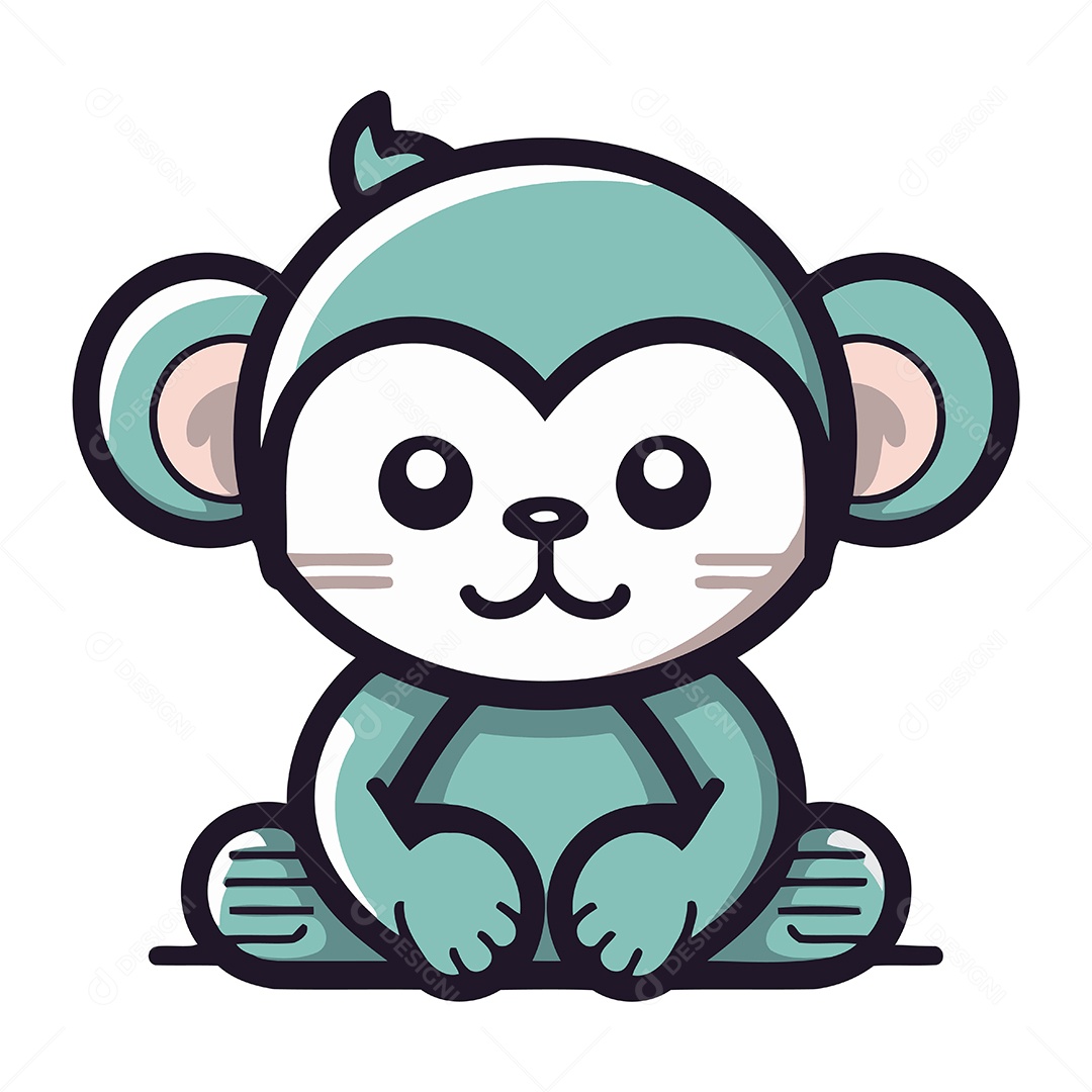 Macaco de Desenho Animado Ilustração Vetor EPS