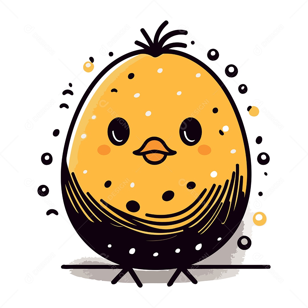 Pintinho de Desenho Animado Ilustração Vetor EPS