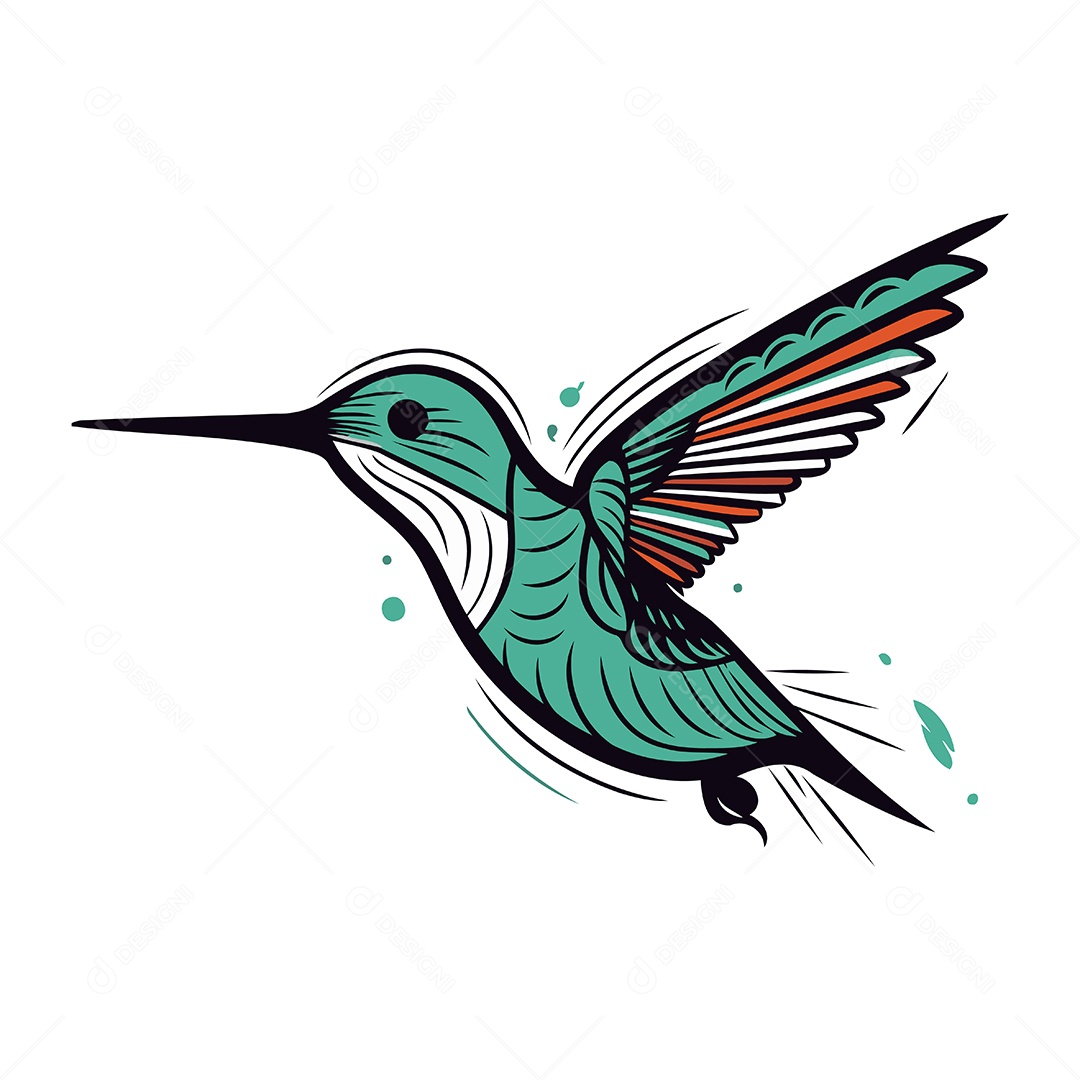 Beija Flor de Desenho Animado Ilustração Vetor EPS