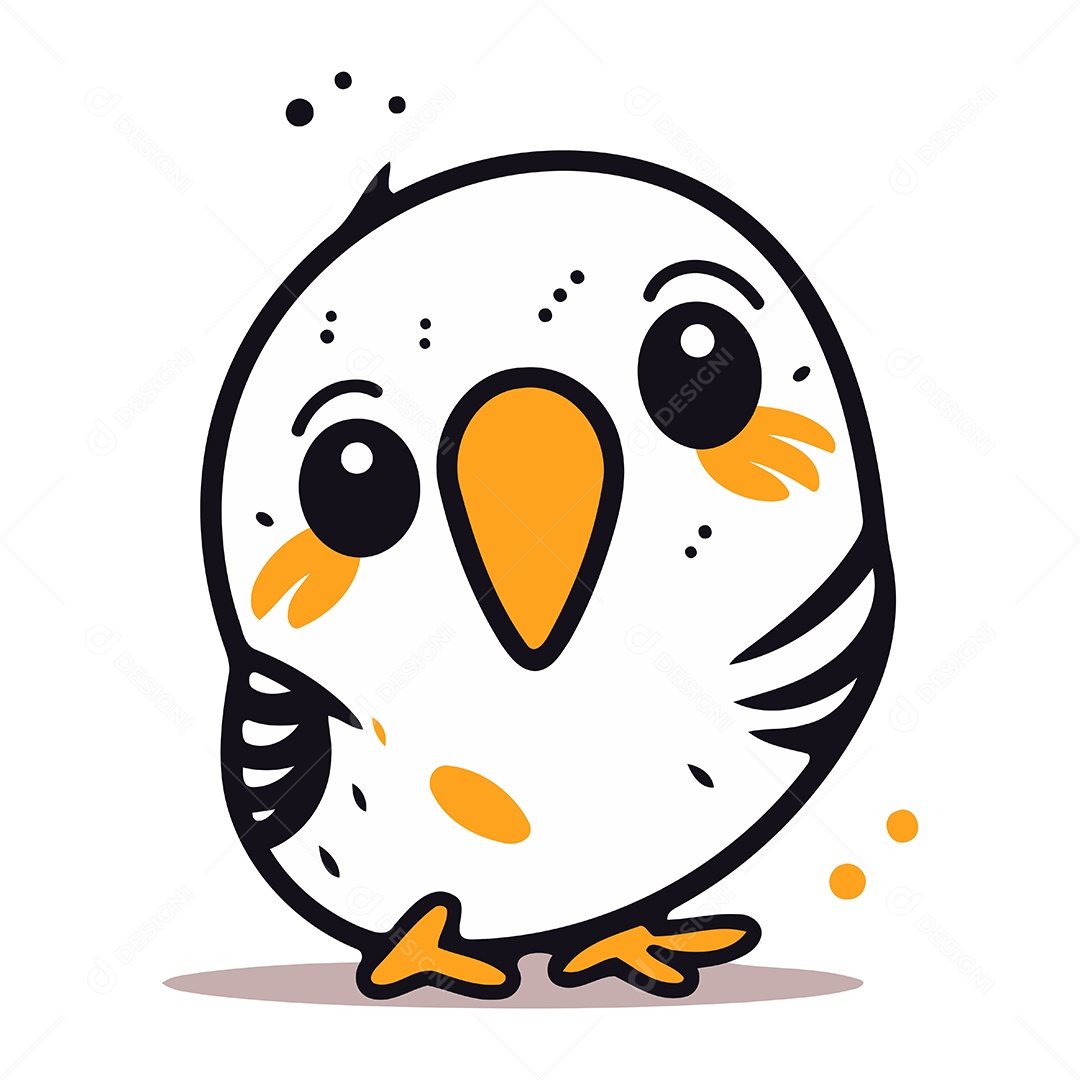 Papagaio Fofo de Desenho Animado Ilustração Vetor EPS