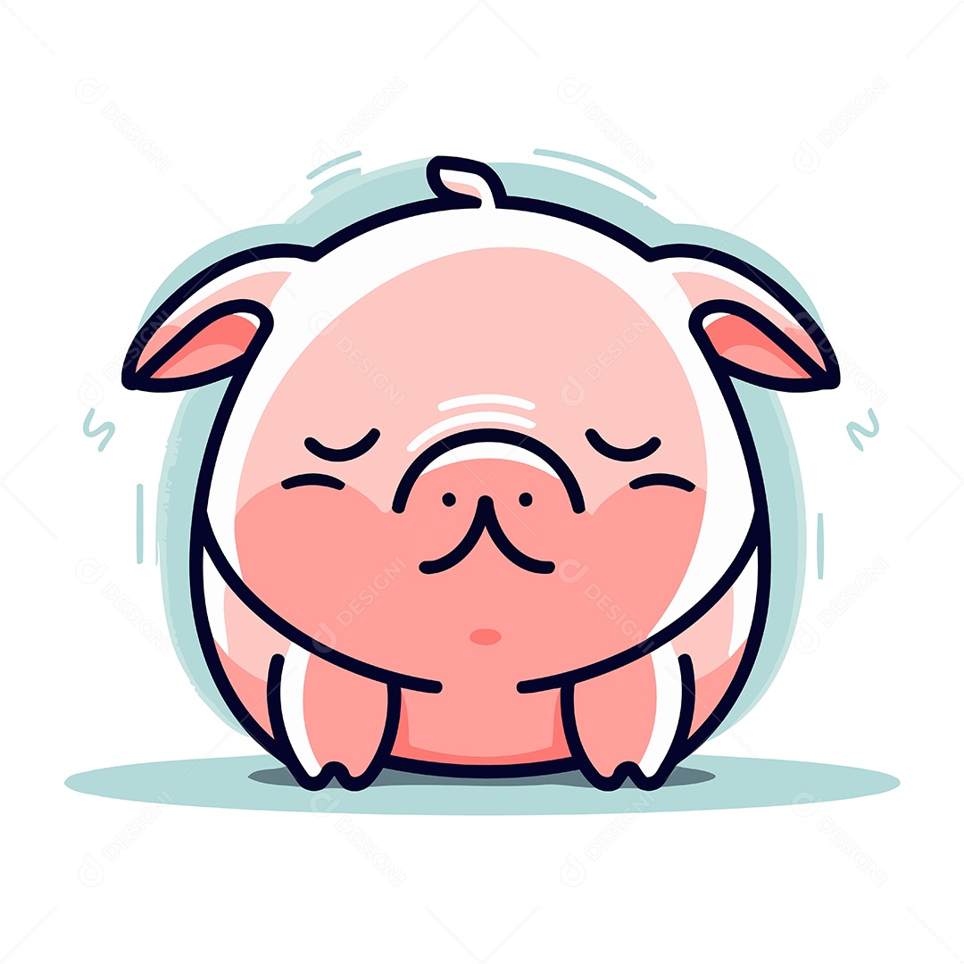 Porco de Desenho Animado Ilustração Vetor EPS