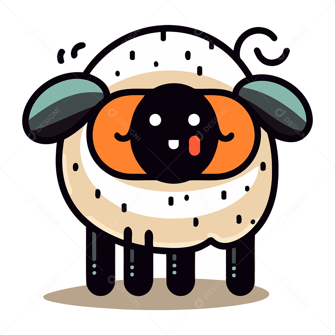 Ovelha de Desenho Animado Ilustração Vetor EPS