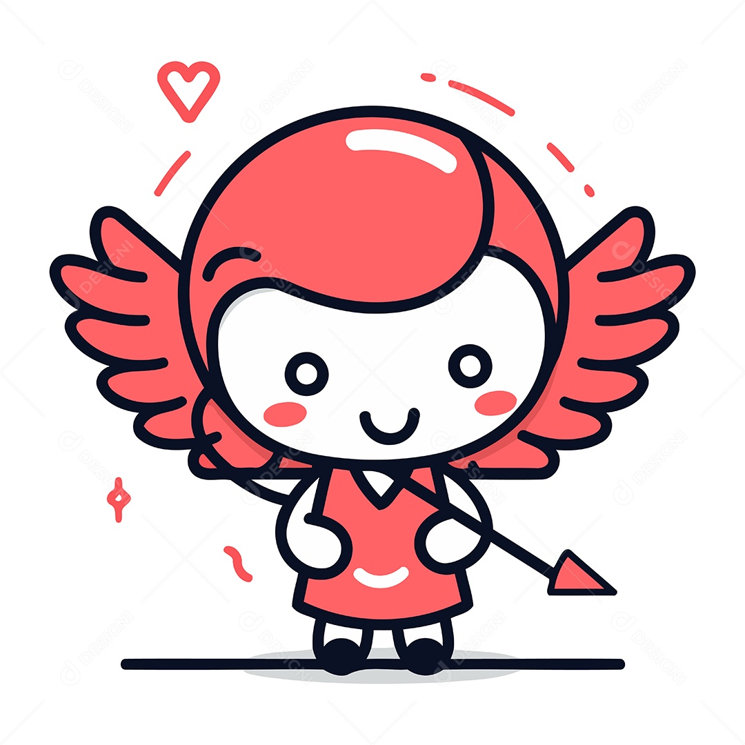 Cupido com Arco e Flecha Ilustração Vetor EPS