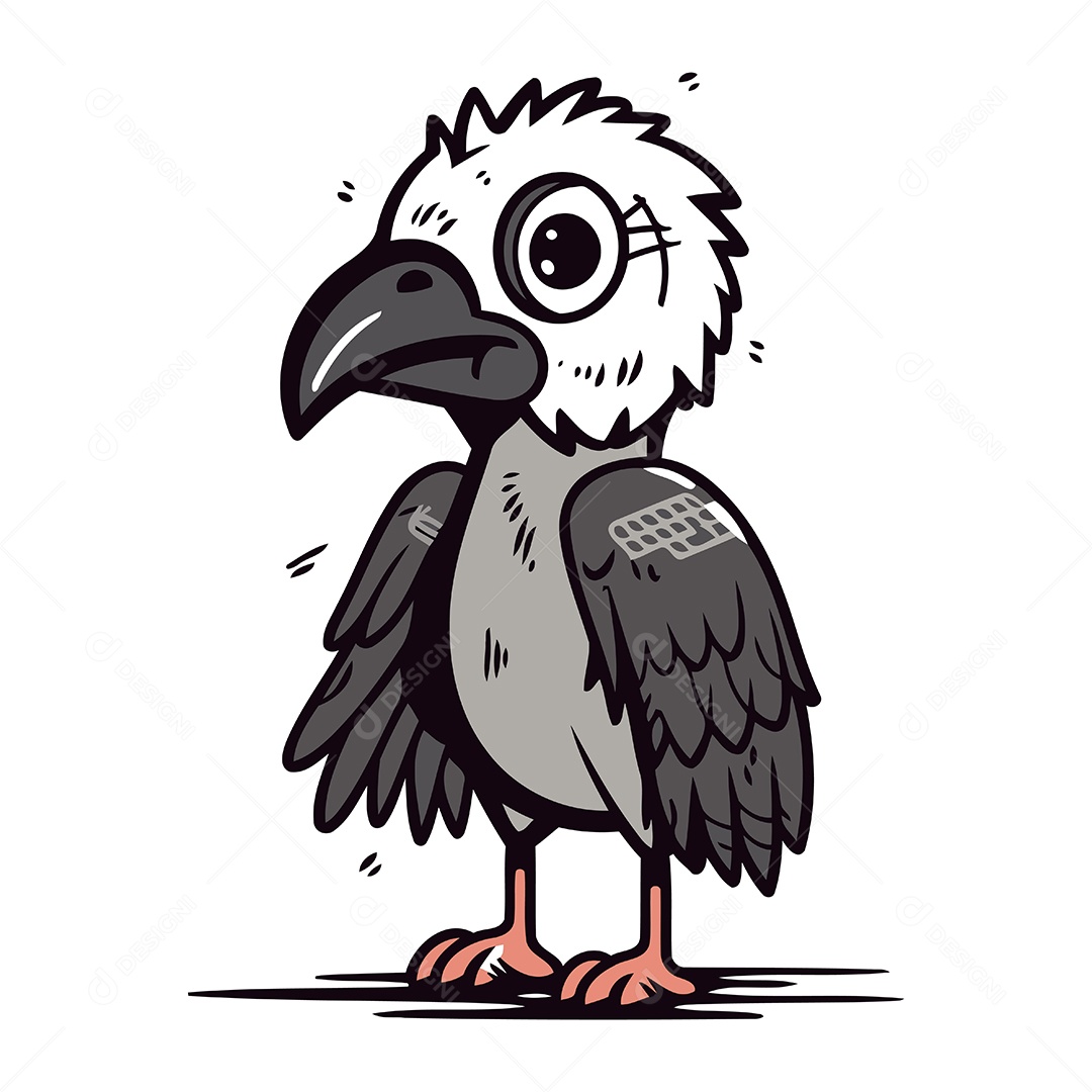 Abutre de Desenho Animado Ilustração Vetor EPS