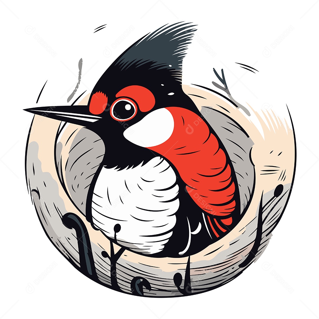 Pica Pau de Desenho Animado Ilustração Vetor EPS