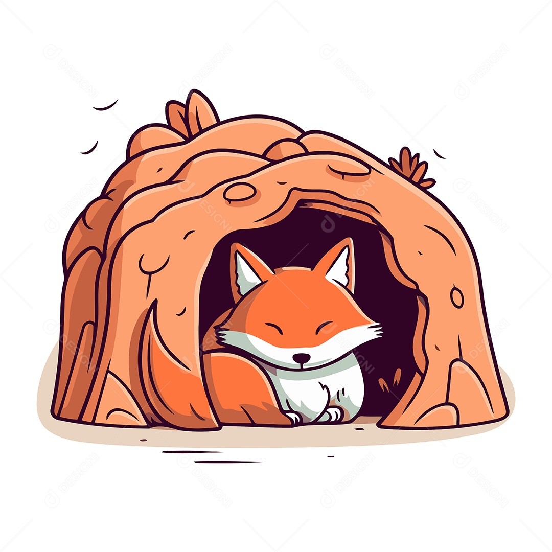 Raposa de Desenho Animado Ilustração Vetor EPS