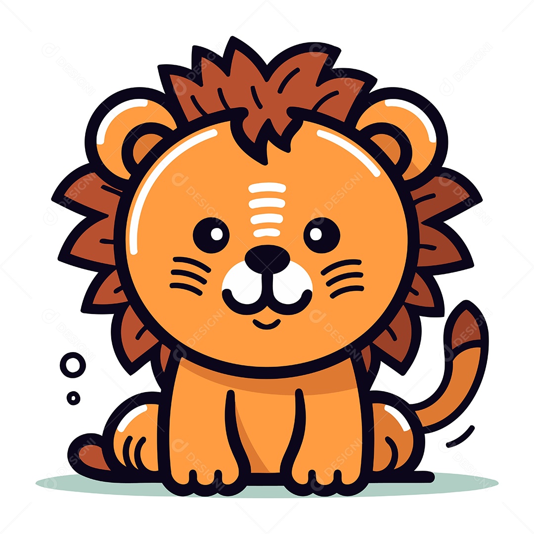 Leão de Desenho Animado Ilustração Vetor EPS