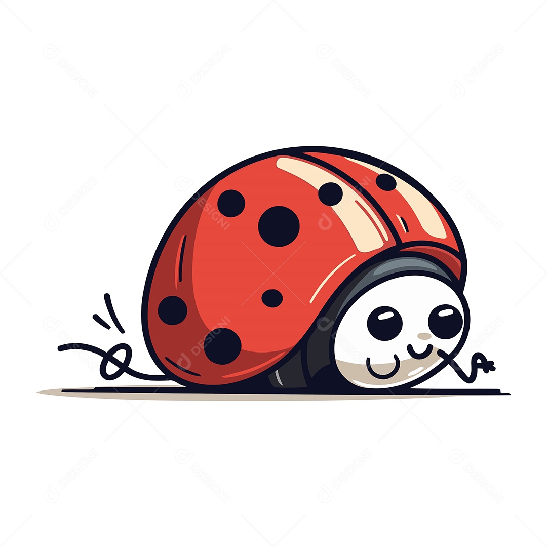 Joaninha de Desenho Animado Ilustração Vetor EPS