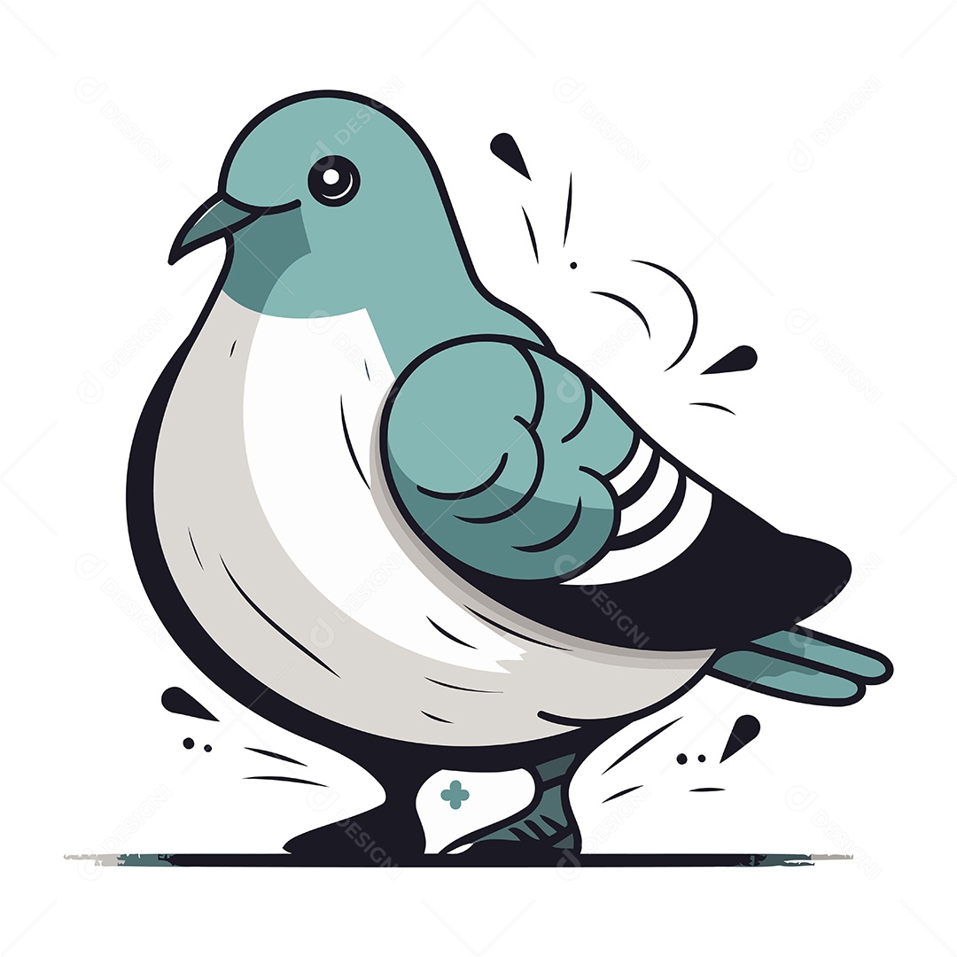 Pombo de Desenho Animado Ilustração Vetor EPS