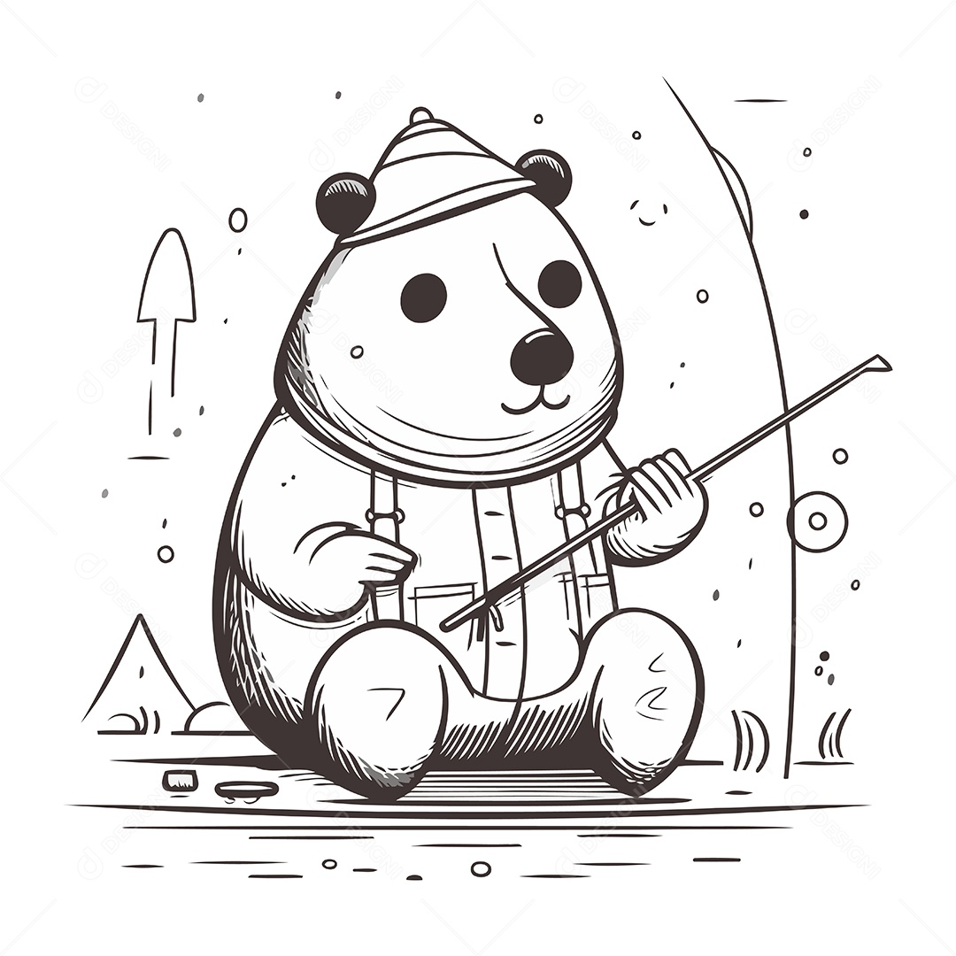 Urso Polar de Desenho Animado Ilustração Vetor EPS