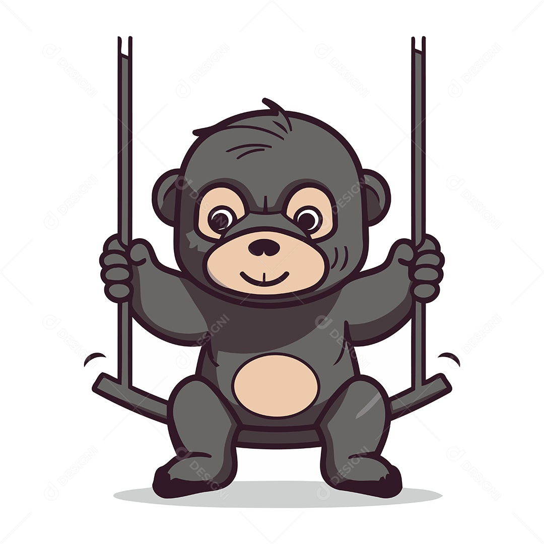 Macaco de Desenho Animado Ilustração Vetor EPS