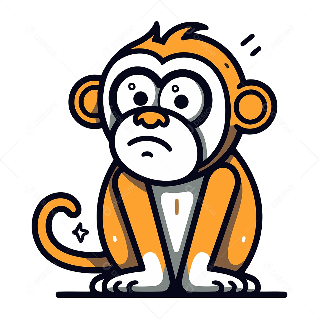 Macaco de Desenho Animado Ilustração Vetor EPS