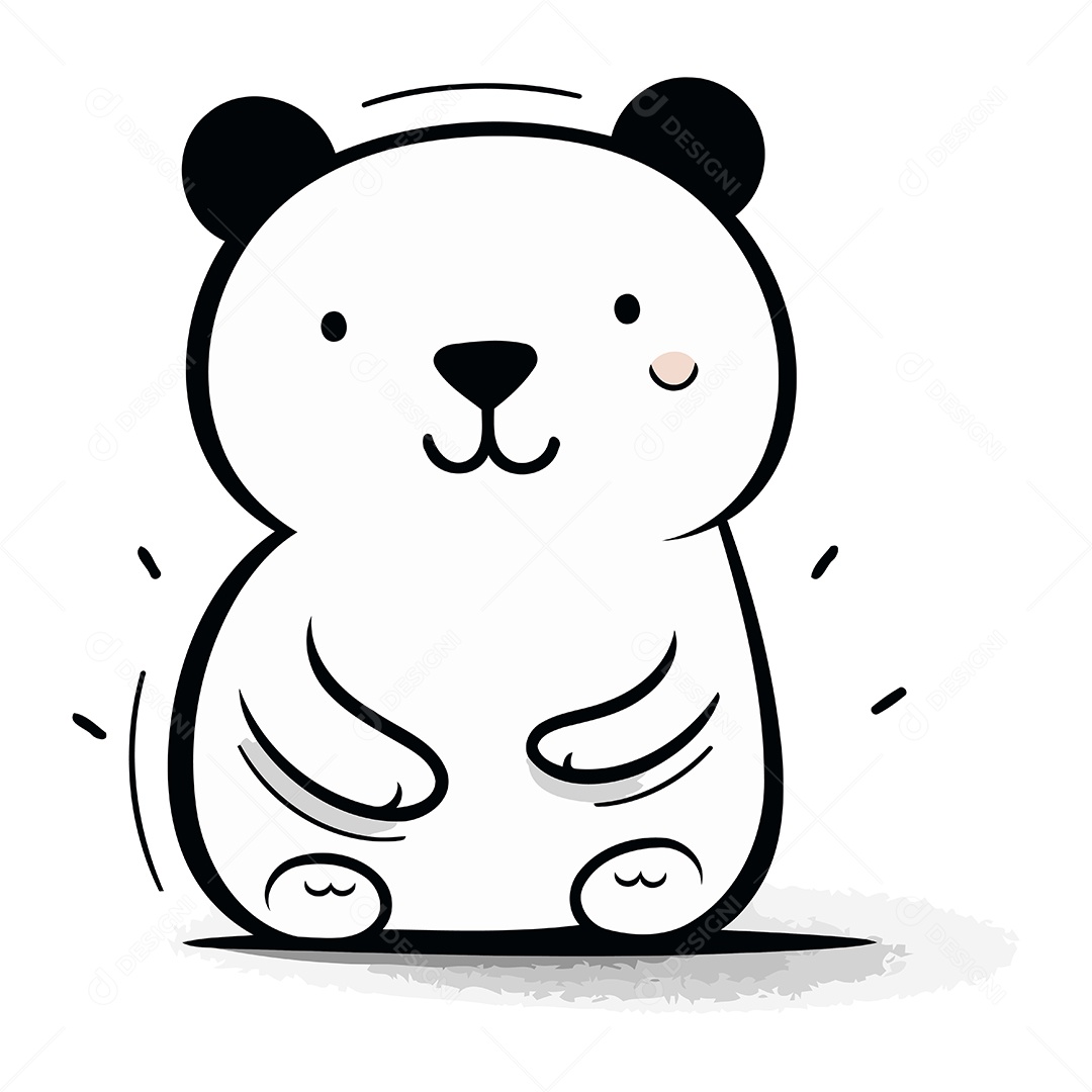 Urso Polar Fofo de Desenho Animado Ilustração Vetor EPS