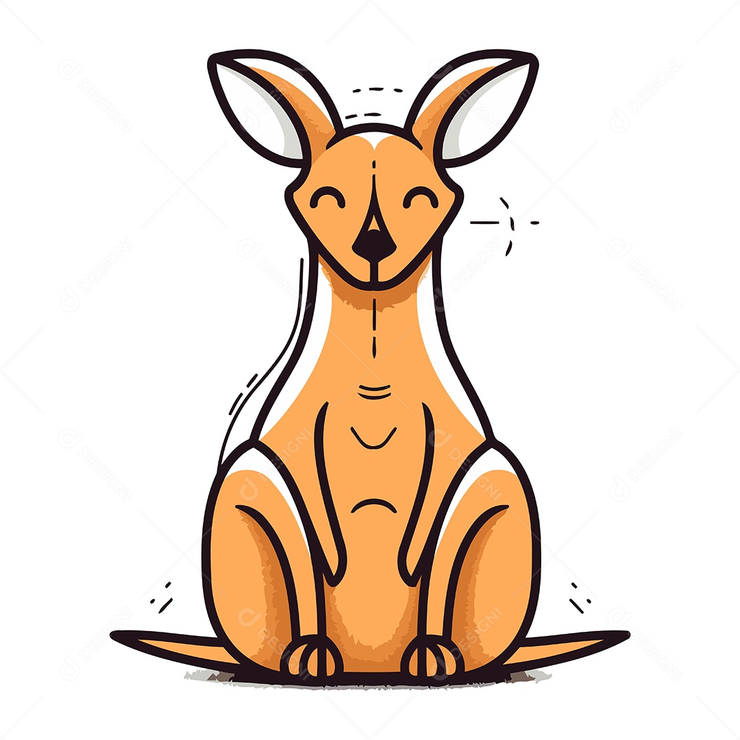 Canguru de Desenho Animado Ilustração Vetor EPS