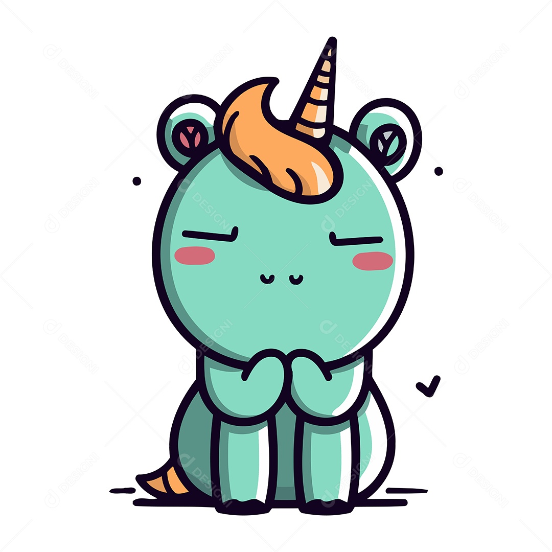 Unicórnio de Desenho Animado Ilustração Vetor EPS