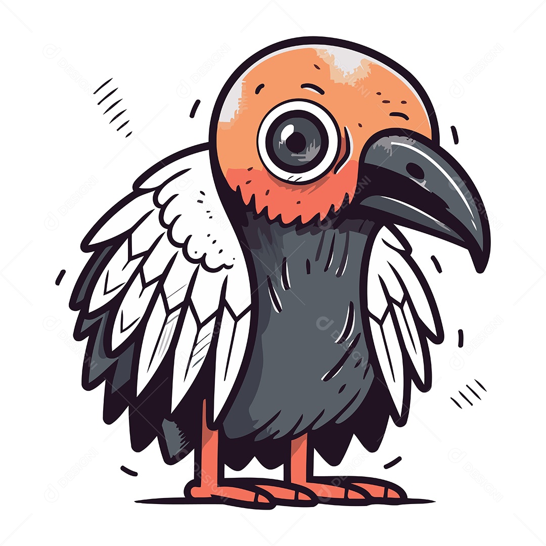 Abutre de Desenho Animado Ilustração Vetor EPS