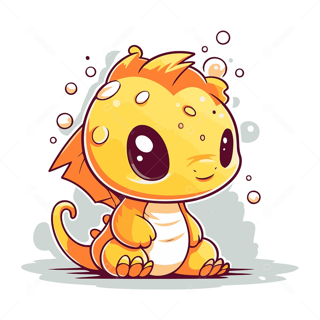 Dragão de Desenho Animado Ilustração Vetor EPS