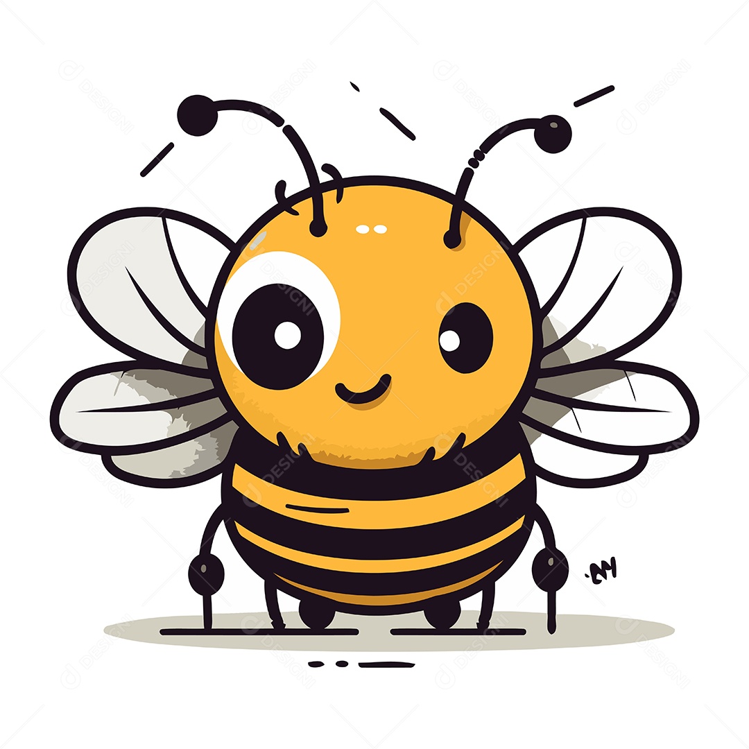Abelha de Desenho Animado Ilustração Vetor EPS