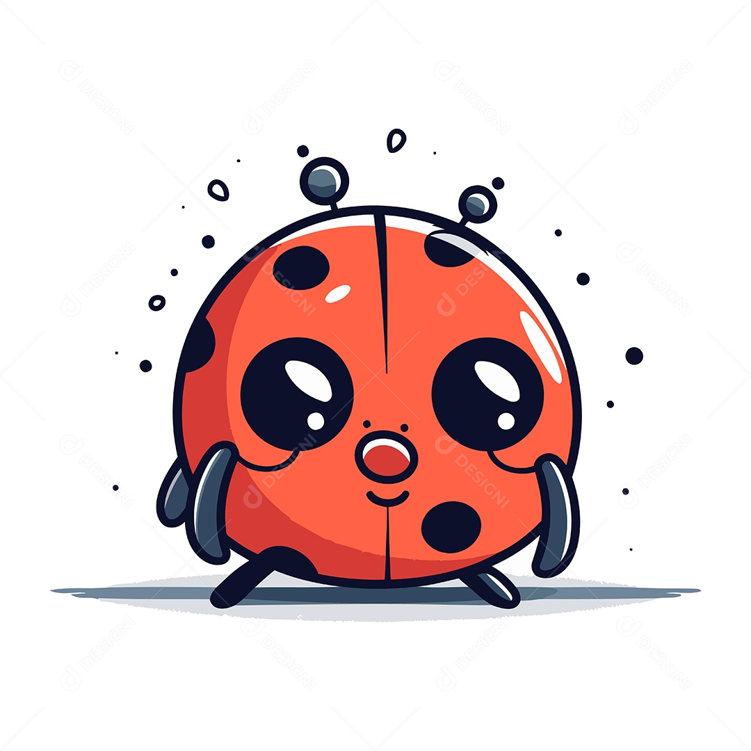 Joaninha de Desenho Animado Ilustração Vetor EPS