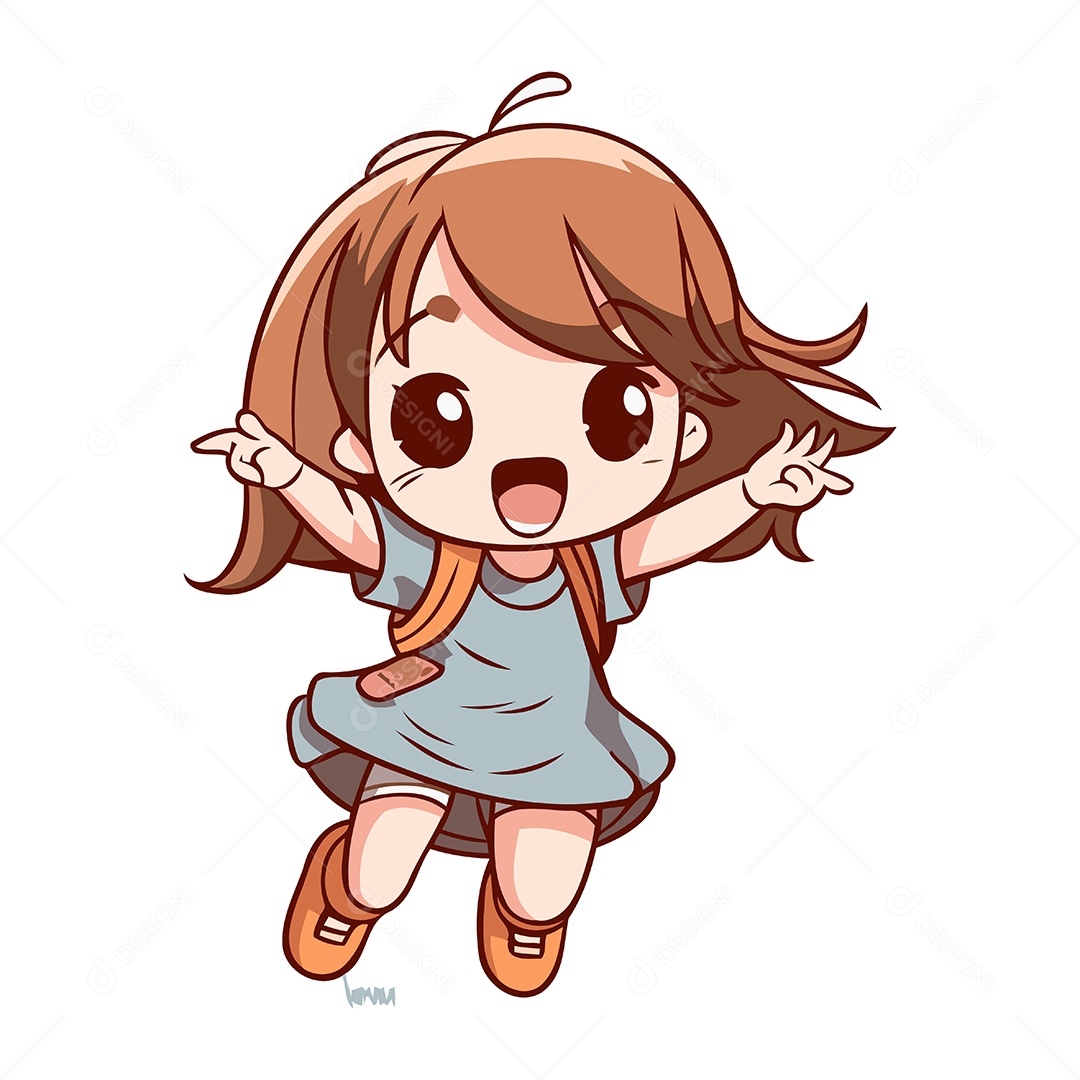 Menina Bonitinha Usando uma Mochila Ilustração Vetor EPS