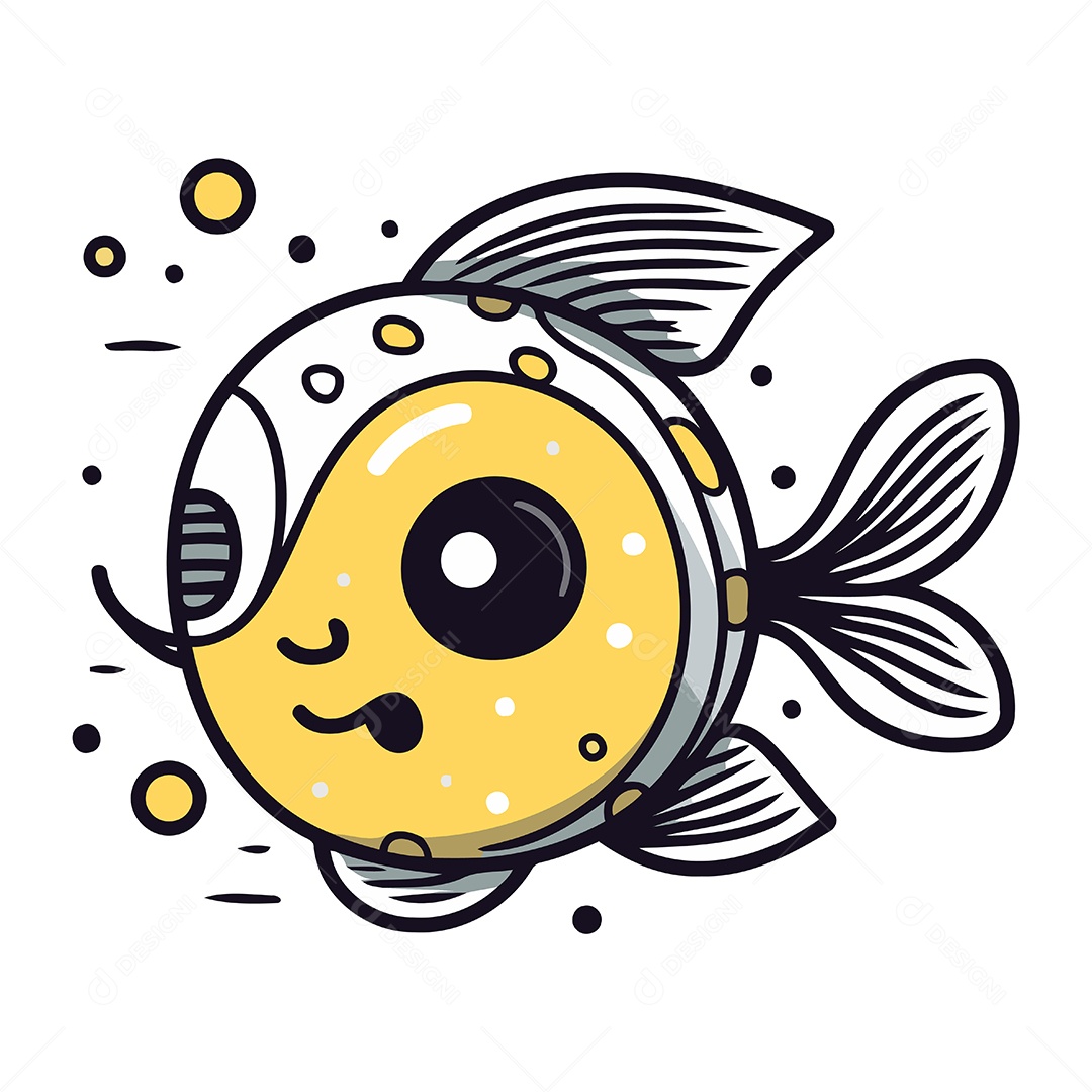 Peixe de Desenho Animado Ilustração Vetor EPS