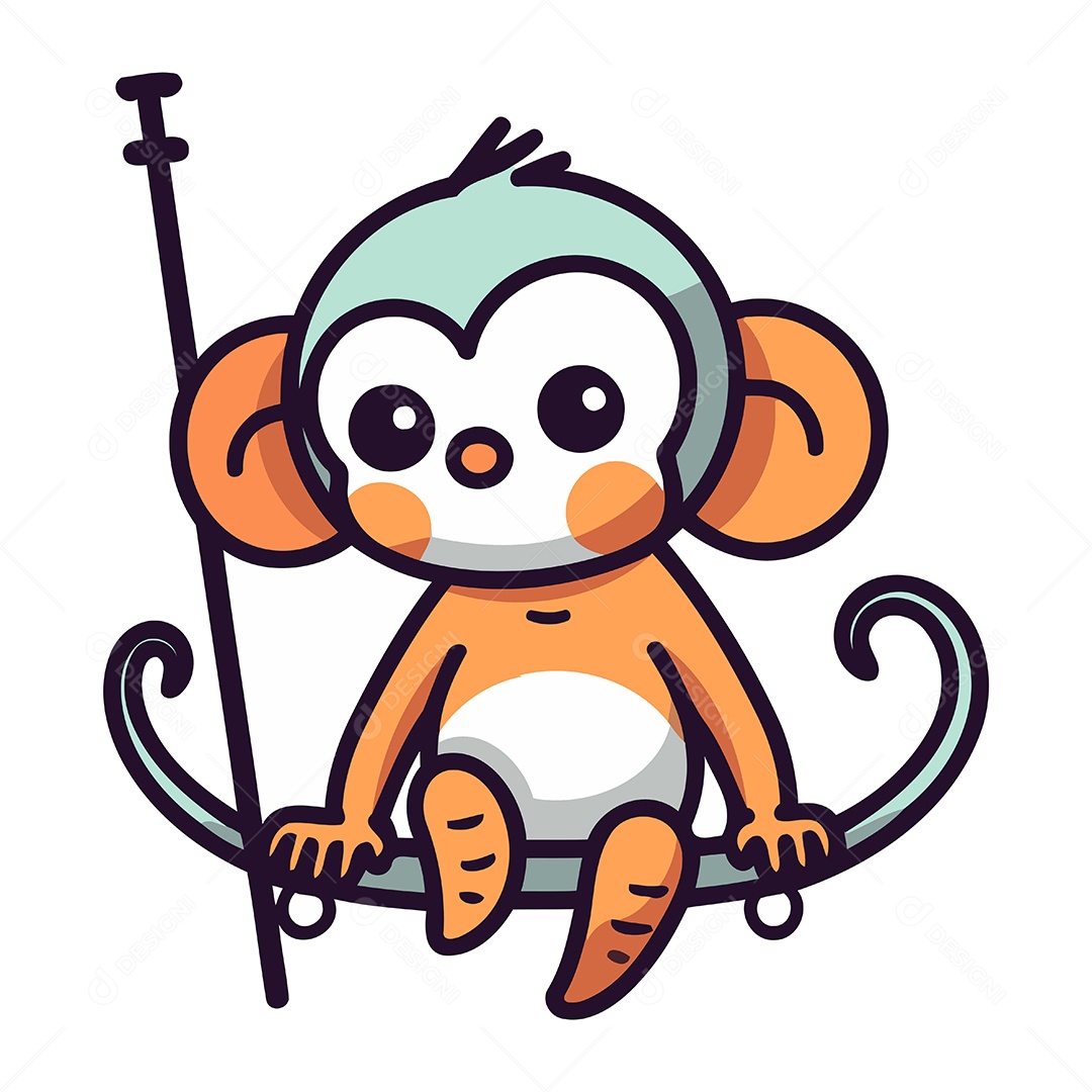 Macaco de Desenho Animado Ilustração Vetor EPS
