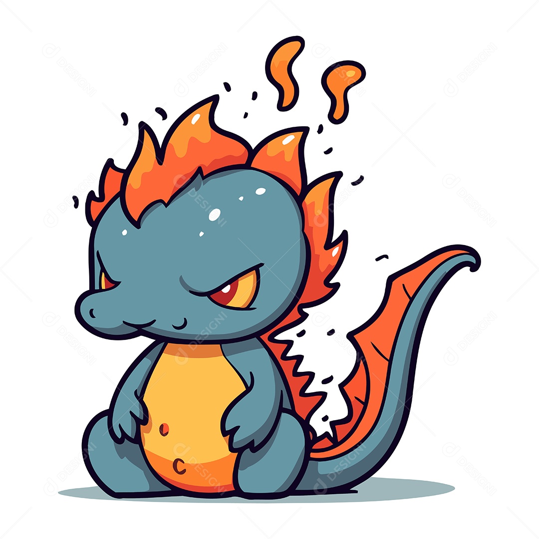 Dragão de Desenho Animado Ilustração Vetor EPS