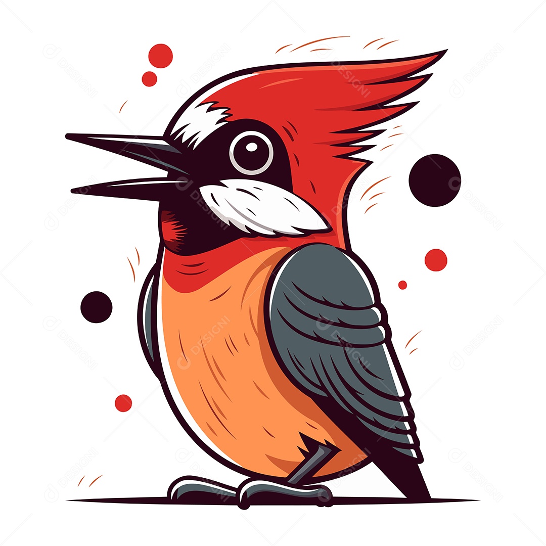 Pica Pau de Desenho Animado Ilustração Vetor EPS