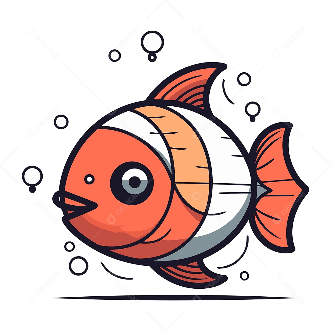 Peixe de Desenho Animado Ilustração Vetor EPS
