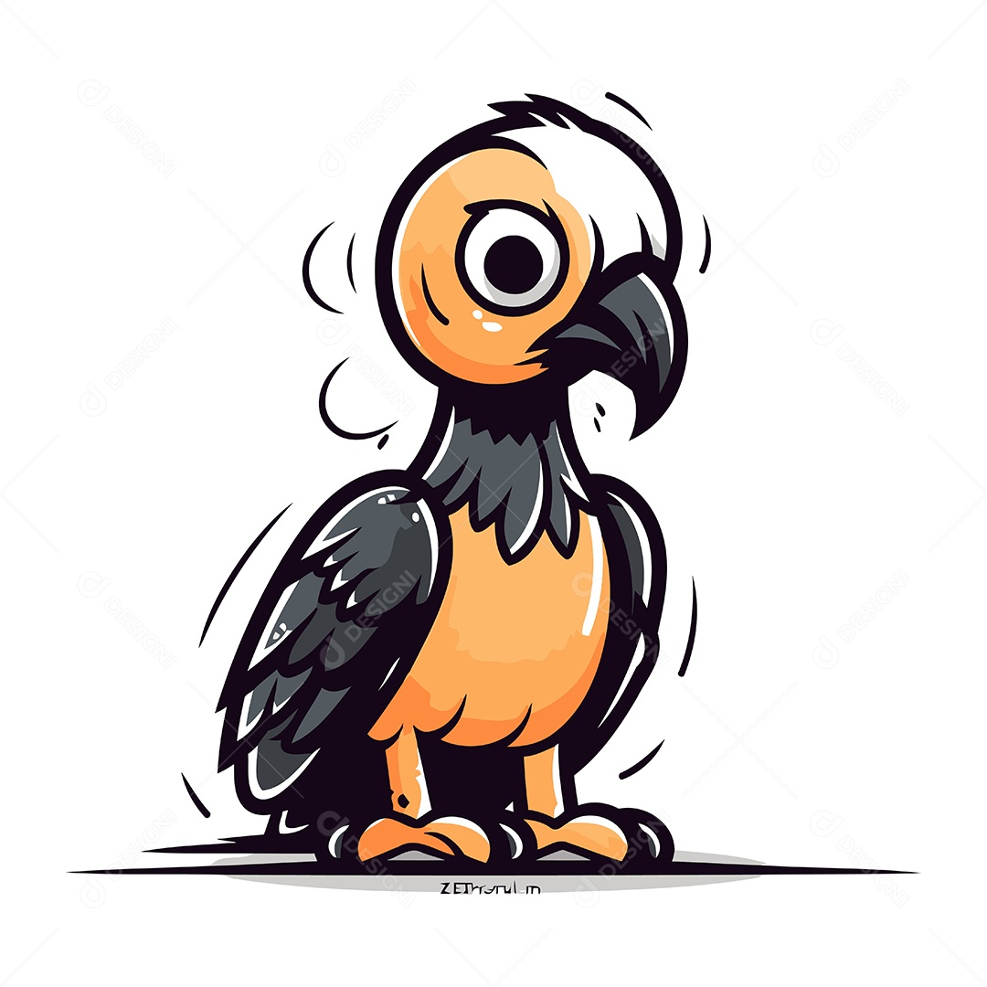Abutre de Desenho Animado Ilustração Vetor EPS