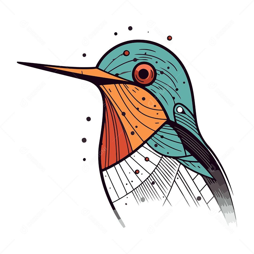 Beija Flor de Desenho Animado Ilustração Vetor EPS