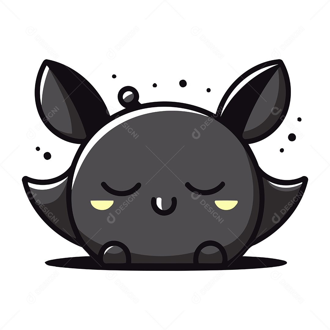 Morcego Bonito de Desenho Animado Ilustração Vetor EPS