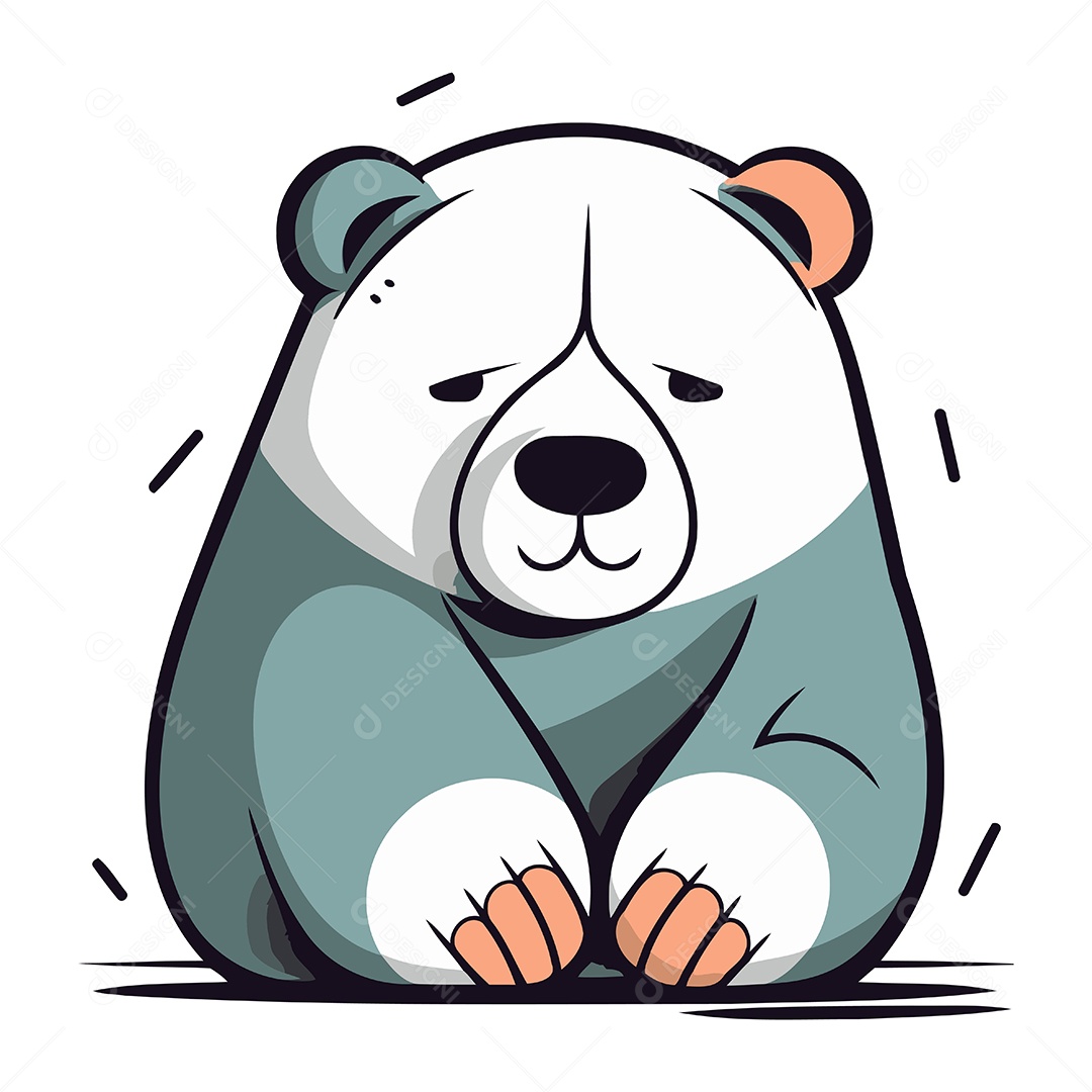 Urso Polar de Desenho Animado Ilustração Vetor EPS