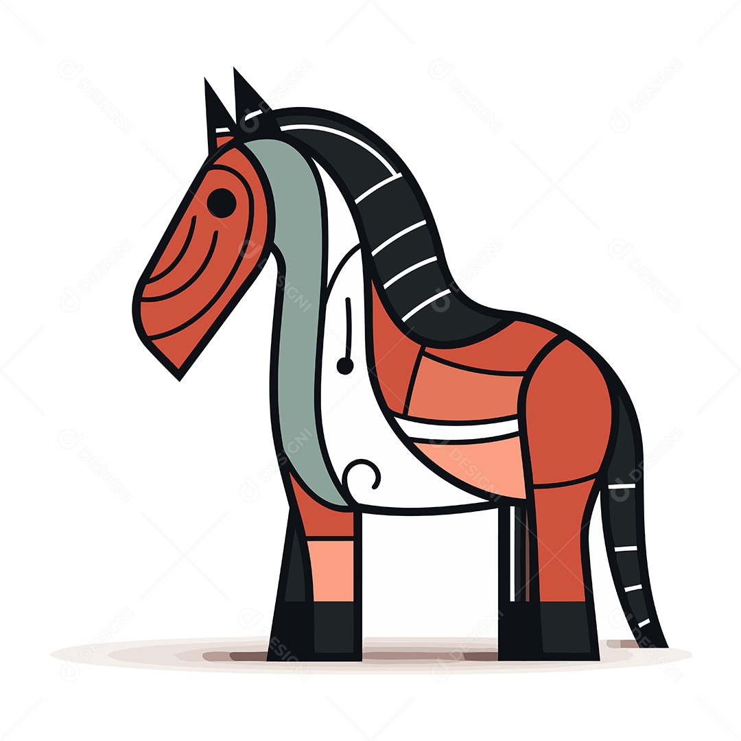 Cavalo de Desenho Animado Ilustração Vetor EPS