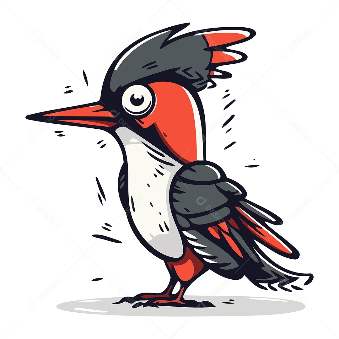 Pica Pau de Desenho Animado Ilustração Vetor EPS