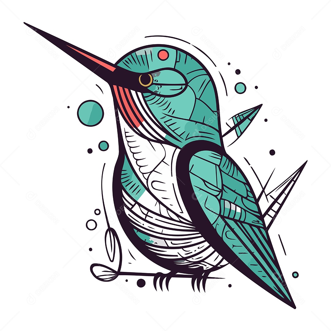 Beija Flor de Desenho Animado Ilustração Vetor EPS